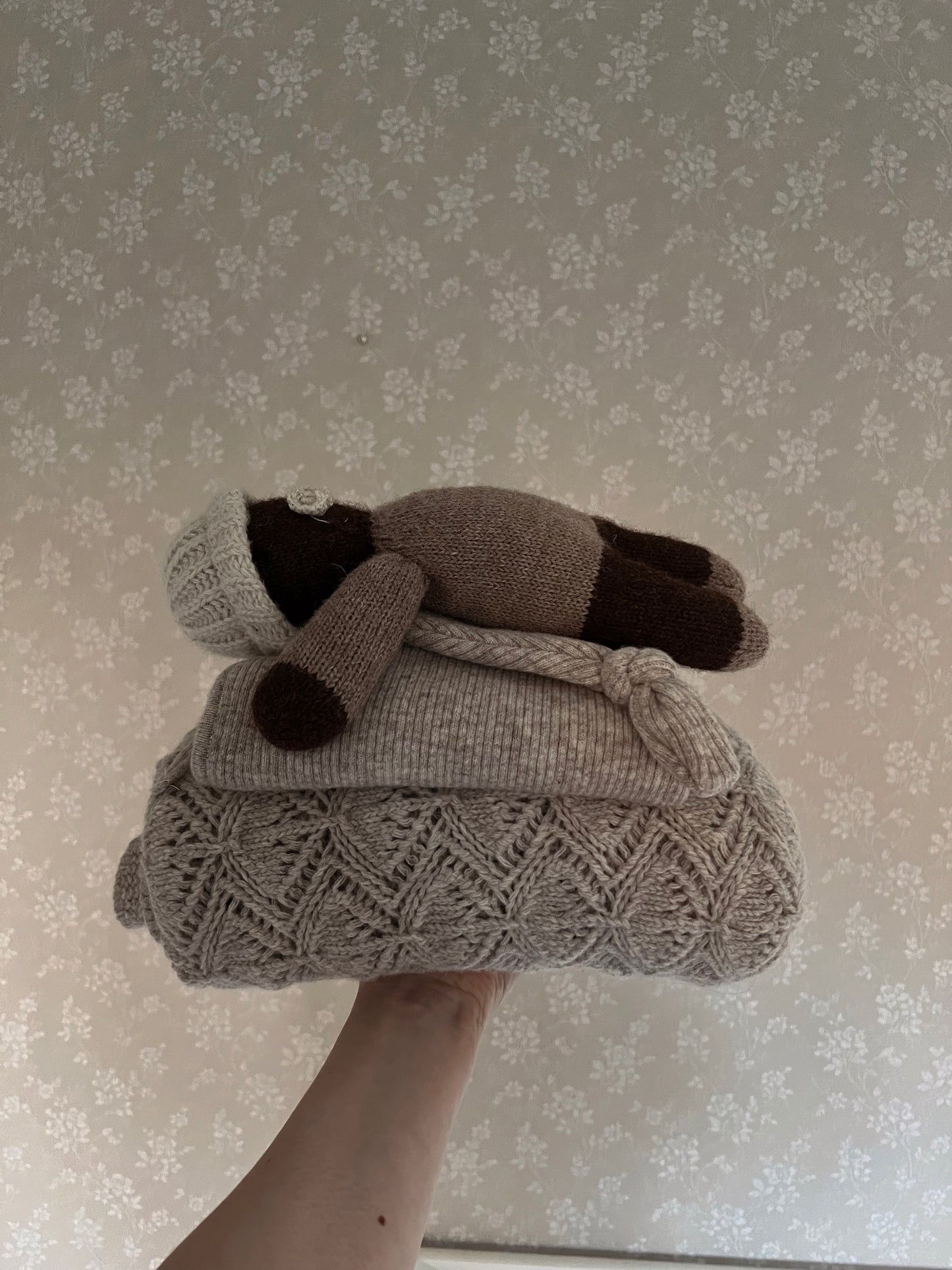 Anna b Official | Hazel Knyttet babylue Merinoull - Beige Melange