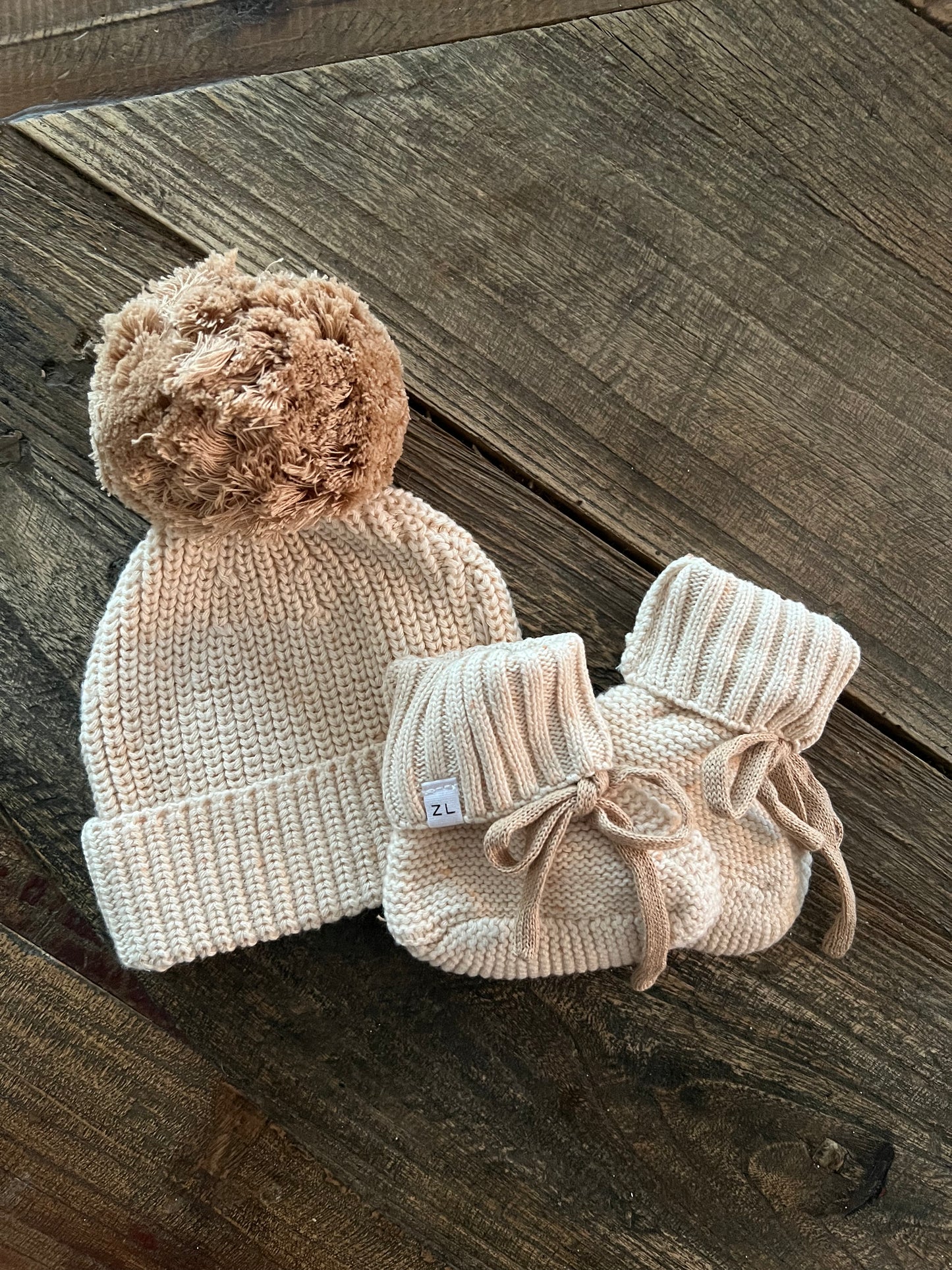 Ziggy Lou | Strikket Tøfler - Biscotti Fleck