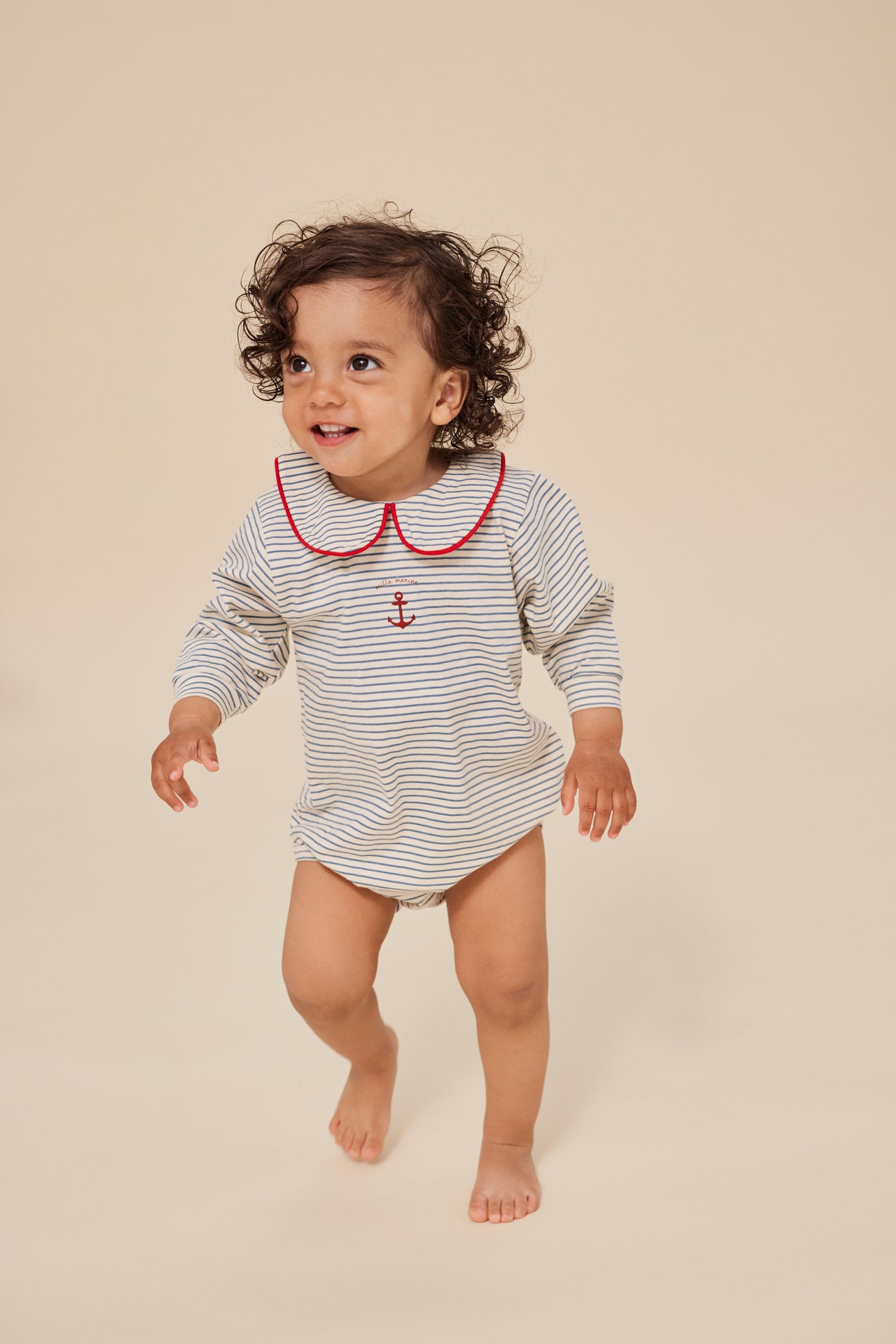 Konges Sløjd | Alfie Romper med krage - Stripe Bluie
