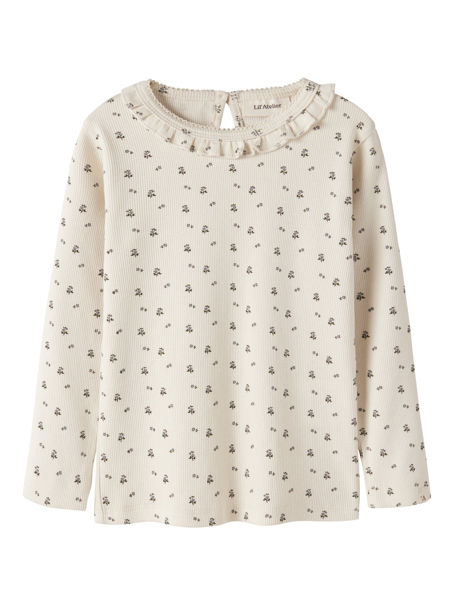 Lil Atelier Mini | Lago Mai Slim Top - Turtledove Blue flower