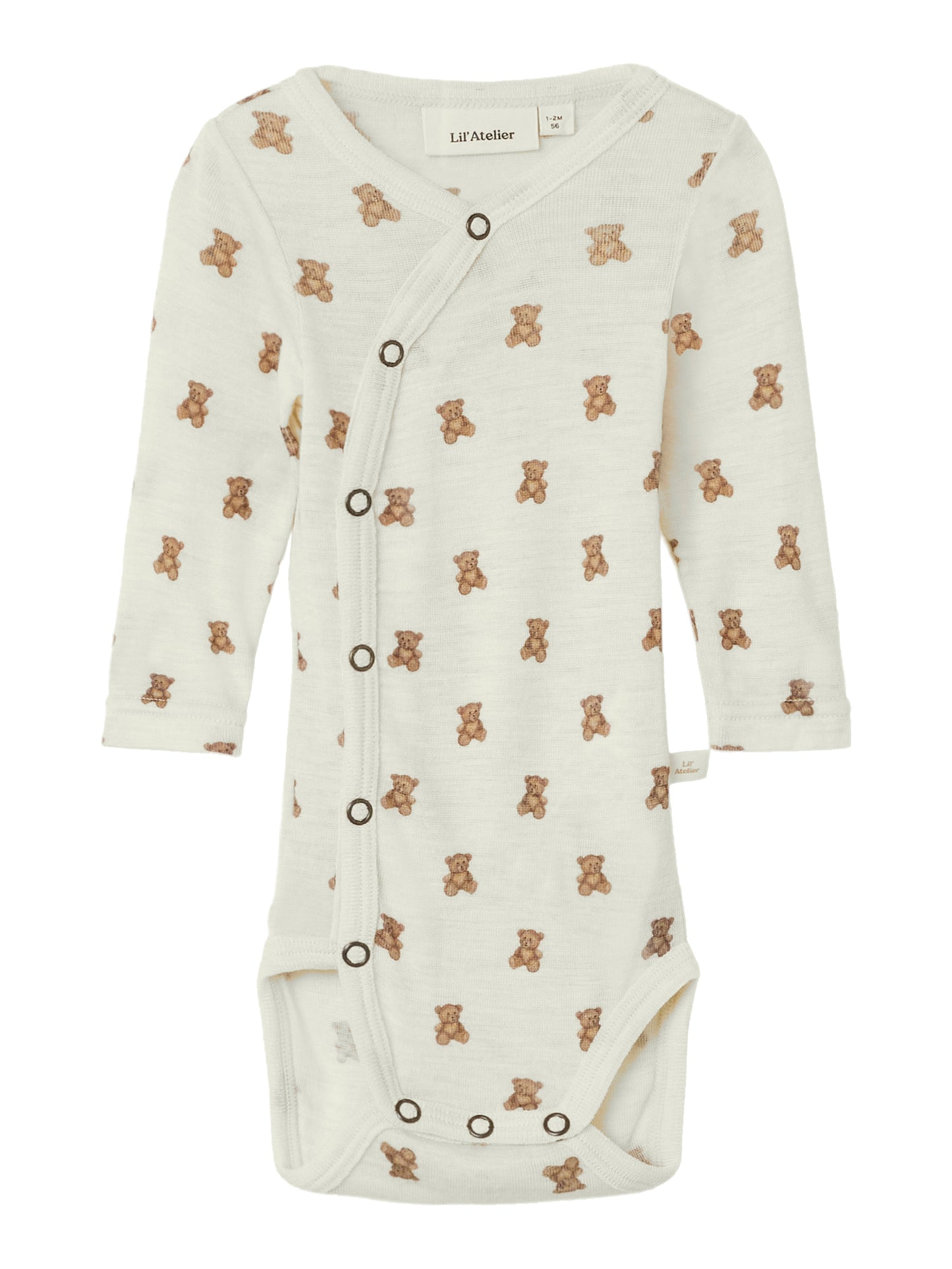 Lil Atelier Baby | Nalu Unisex ull omslagsbody - Teddybjørn Turtledove