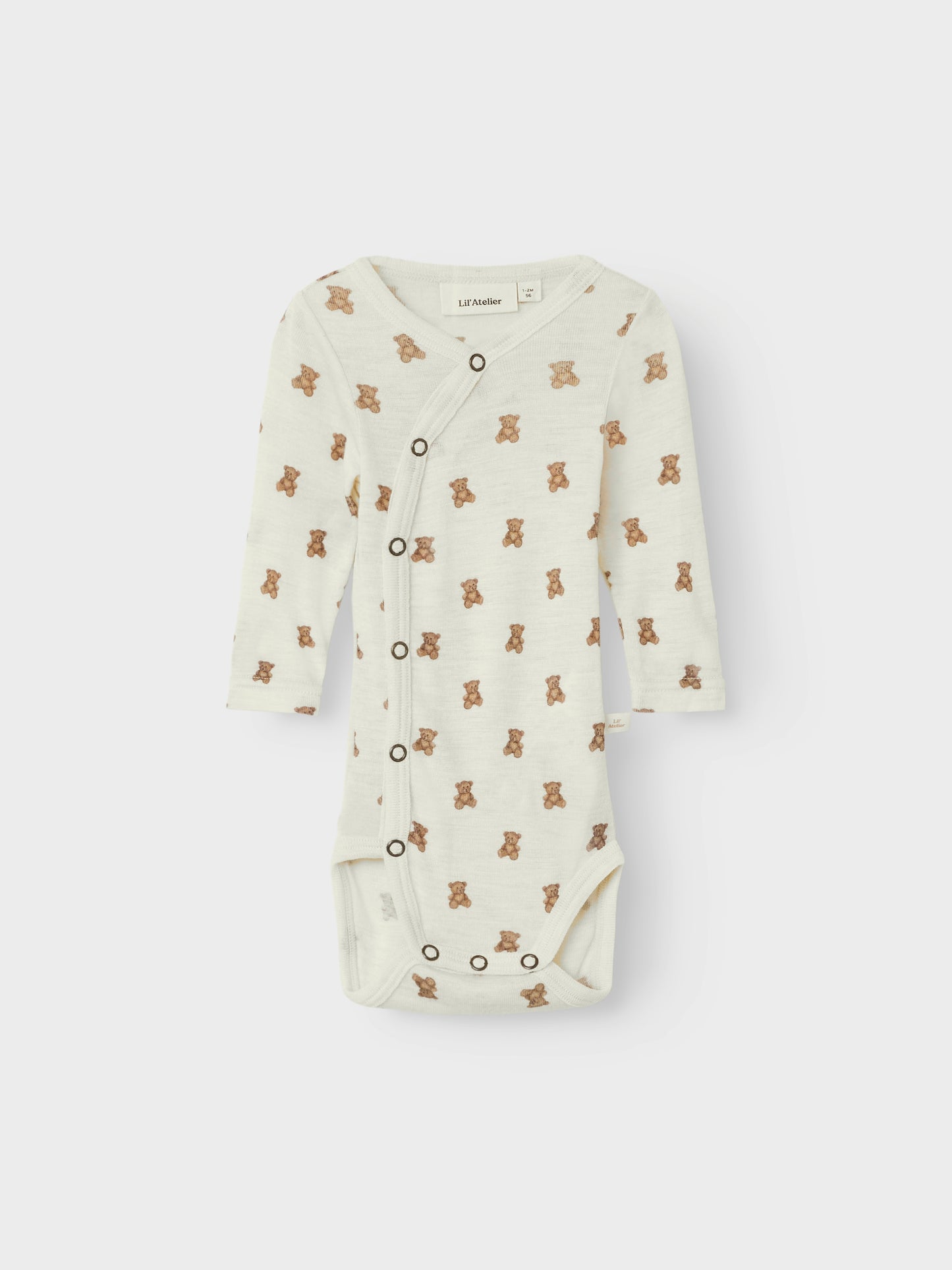 Lil Atelier Baby | Nalu Unisex ull omslagsbody - Teddybjørn Turtledove