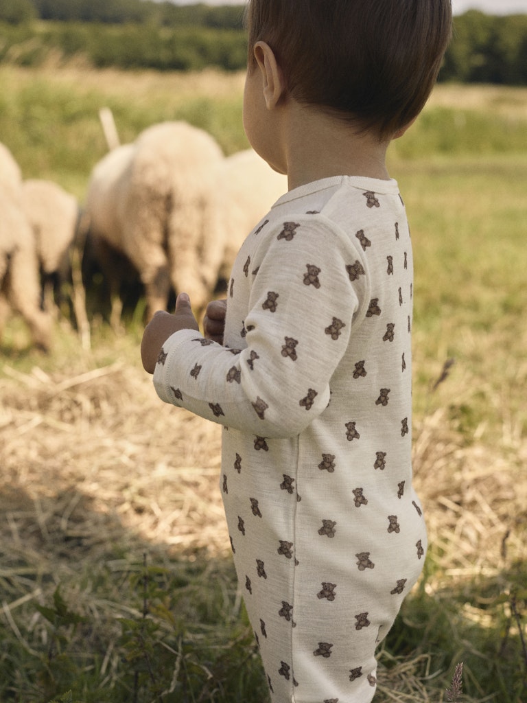 Lil Atelier Baby | Nalu Unisex ull heldress - Teddybjørn Turtledove