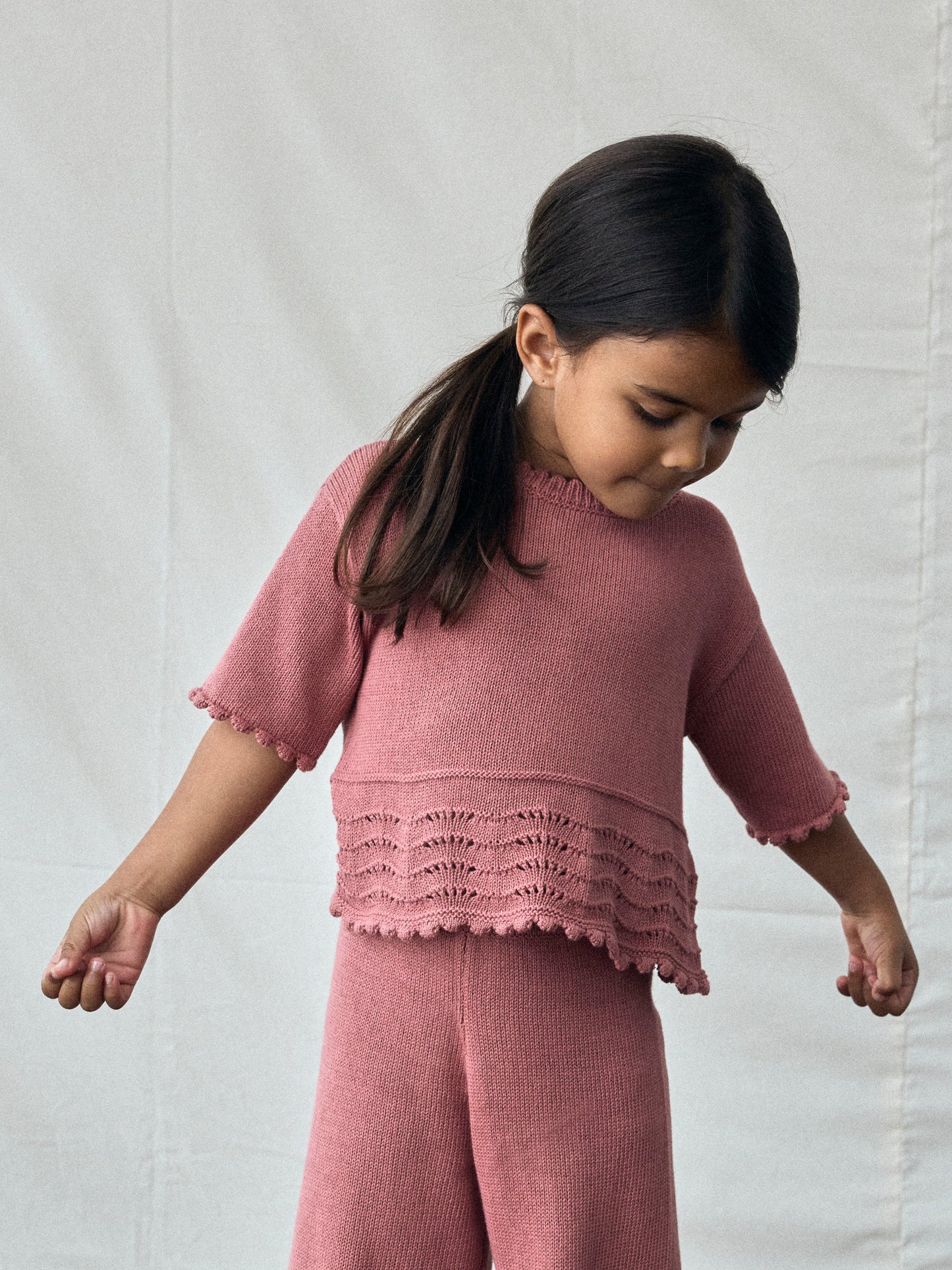 Lil Atelier Mini | Lola Strikket Ankel Bukse - Withered Rose