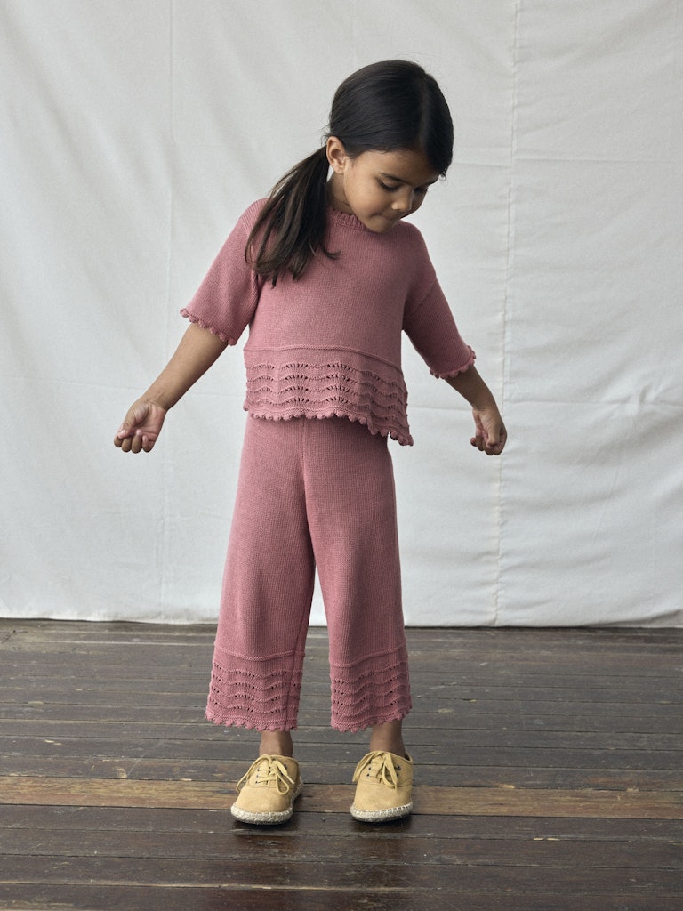 Lil Atelier Mini | Lola Strikket Ankel Bukse - Withered Rose