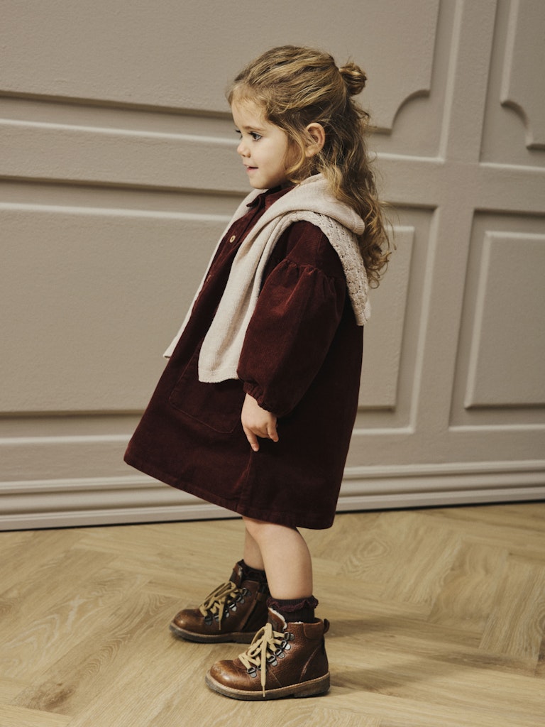 Lil Atelier Mini | Cord Kjole - Hot Chocolate