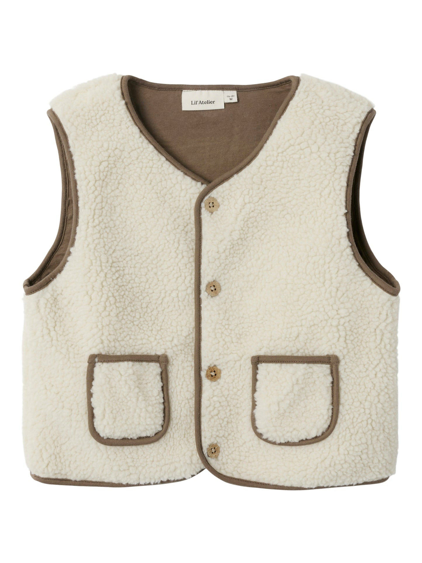 Lil Atelier Mini | Lajo Unisex Teddy Vest - Turtledove