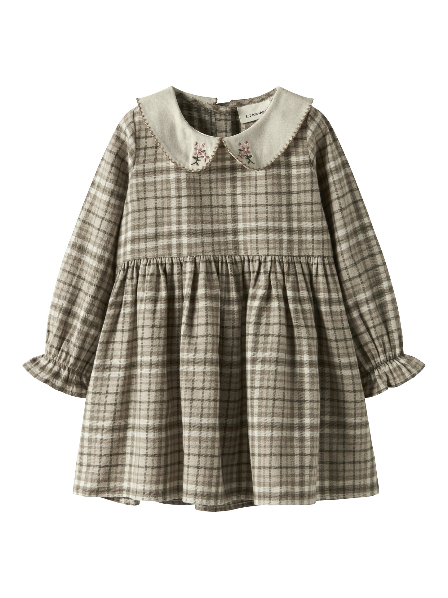 Lil Atelier Mini | Rebel Kjole i Flanell - Sepia Tint