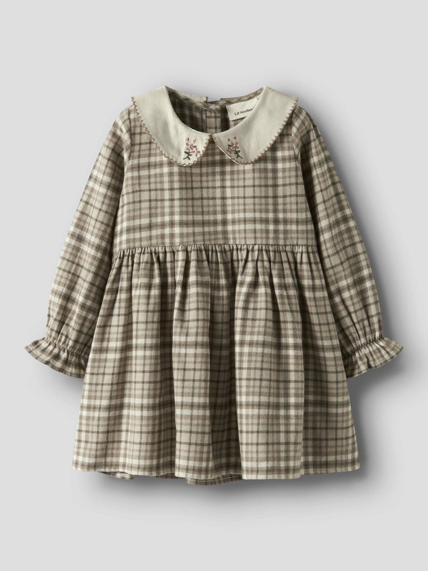 Lil Atelier Mini | Rebel Kjole i Flanell - Sepia Tint