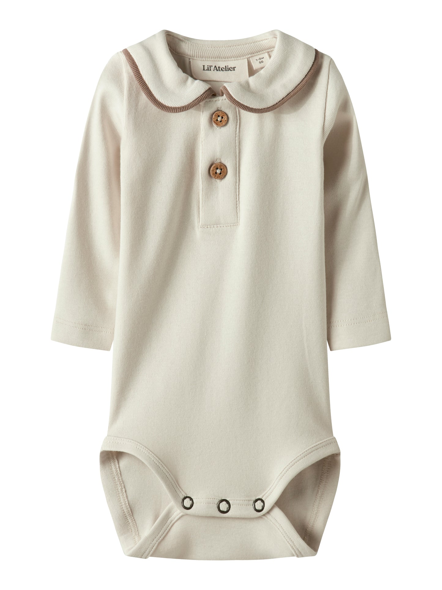 Lil Atelier Baby | Fundo body med krage - Turtledove