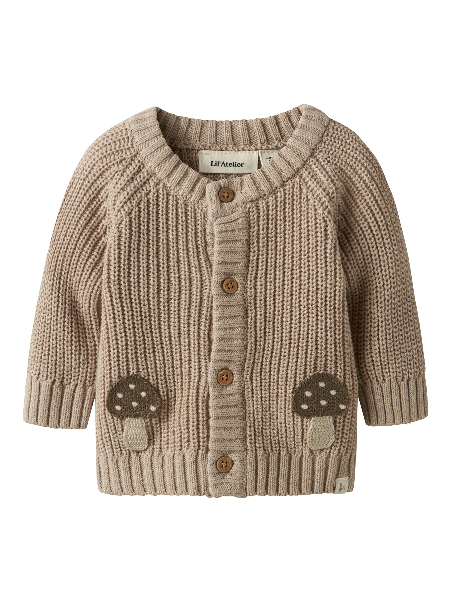 Lil Atelier Baby | Memlen chunky strikket cardigan - Oxford Tan
