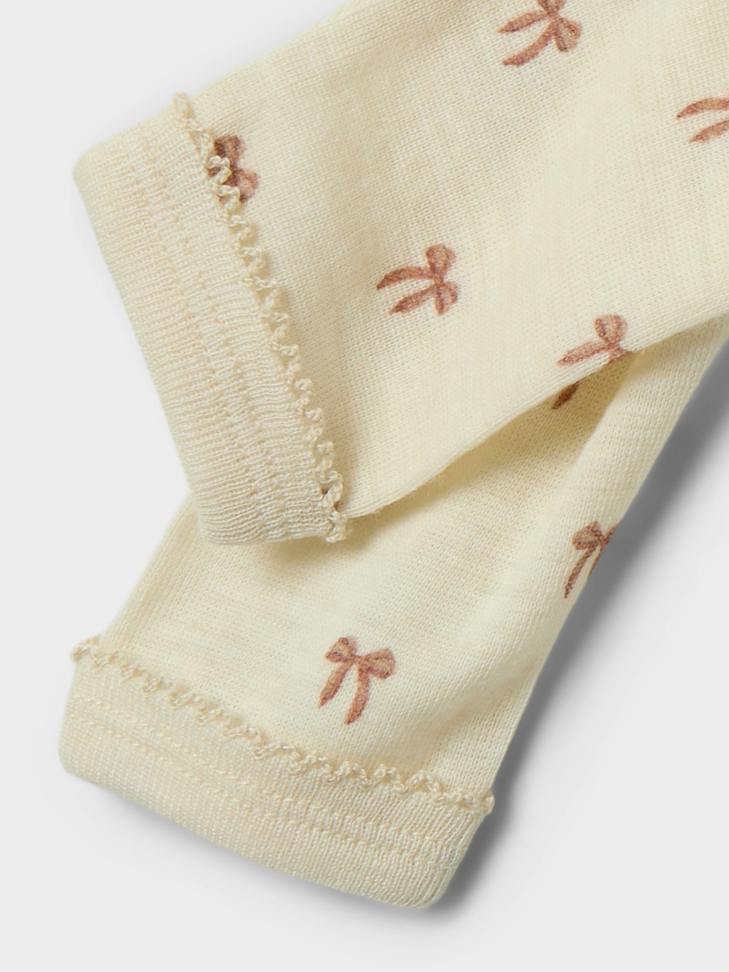 Lil Atelier Baby | Nalu Tynn ull leggings - Sløyfer Turtledove