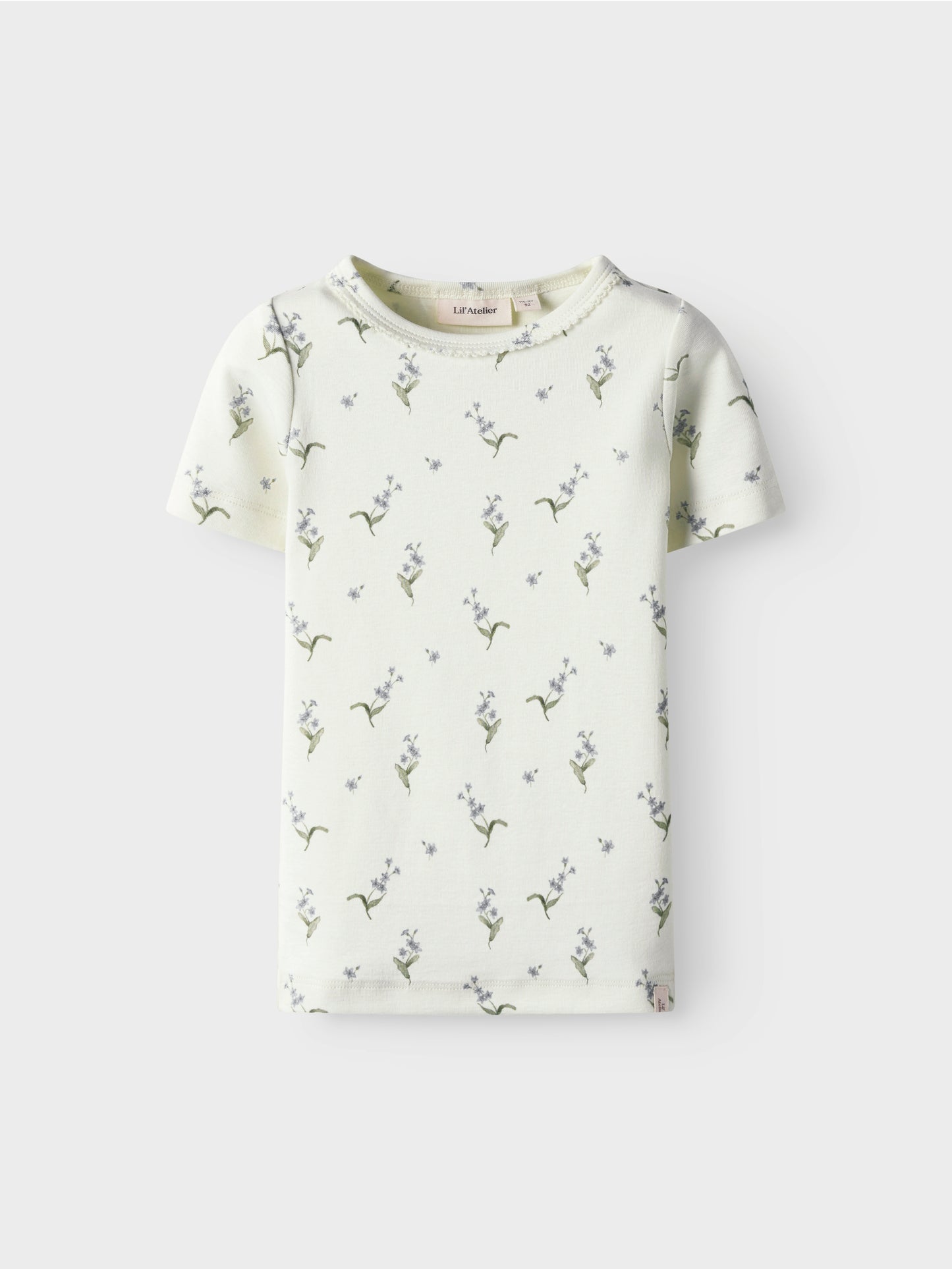 Lil Atelier Mini | Gayo T skjorte - Coconut Milk Forglemmegei