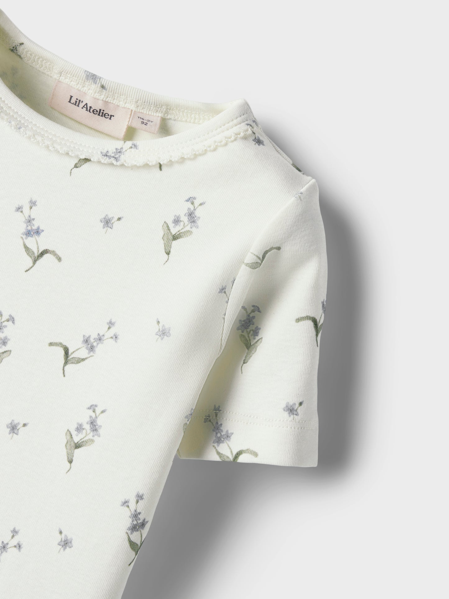 Lil Atelier Mini | Gayo T skjorte - Coconut Milk Forglemmegei