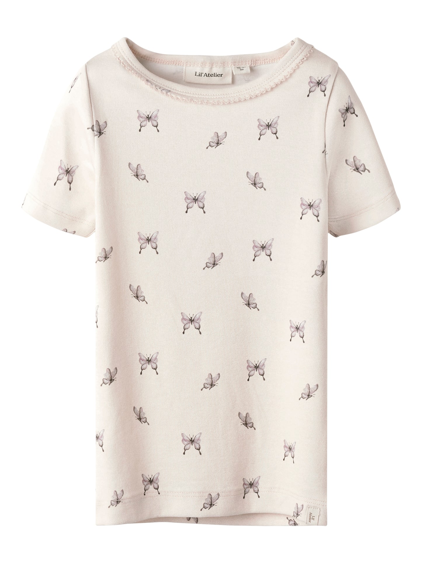 Lil Atelier Mini | Gayo T skjorte - Peach Blush Sommerfugl