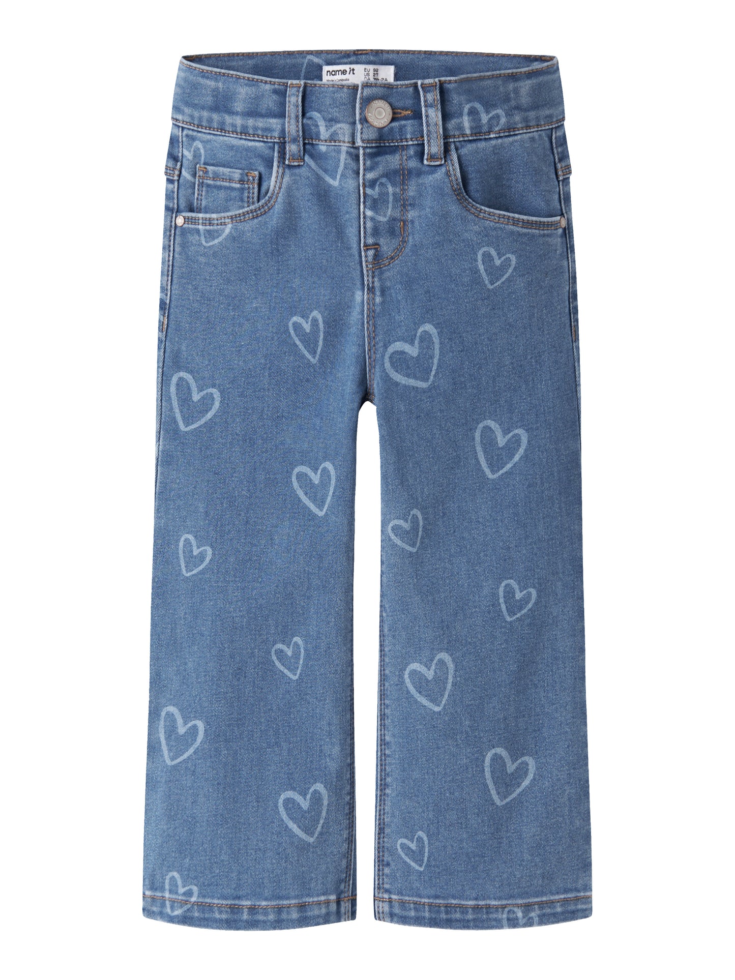 Name it MINI | Rose Wide Jeans - Medium Blue Denim HEART