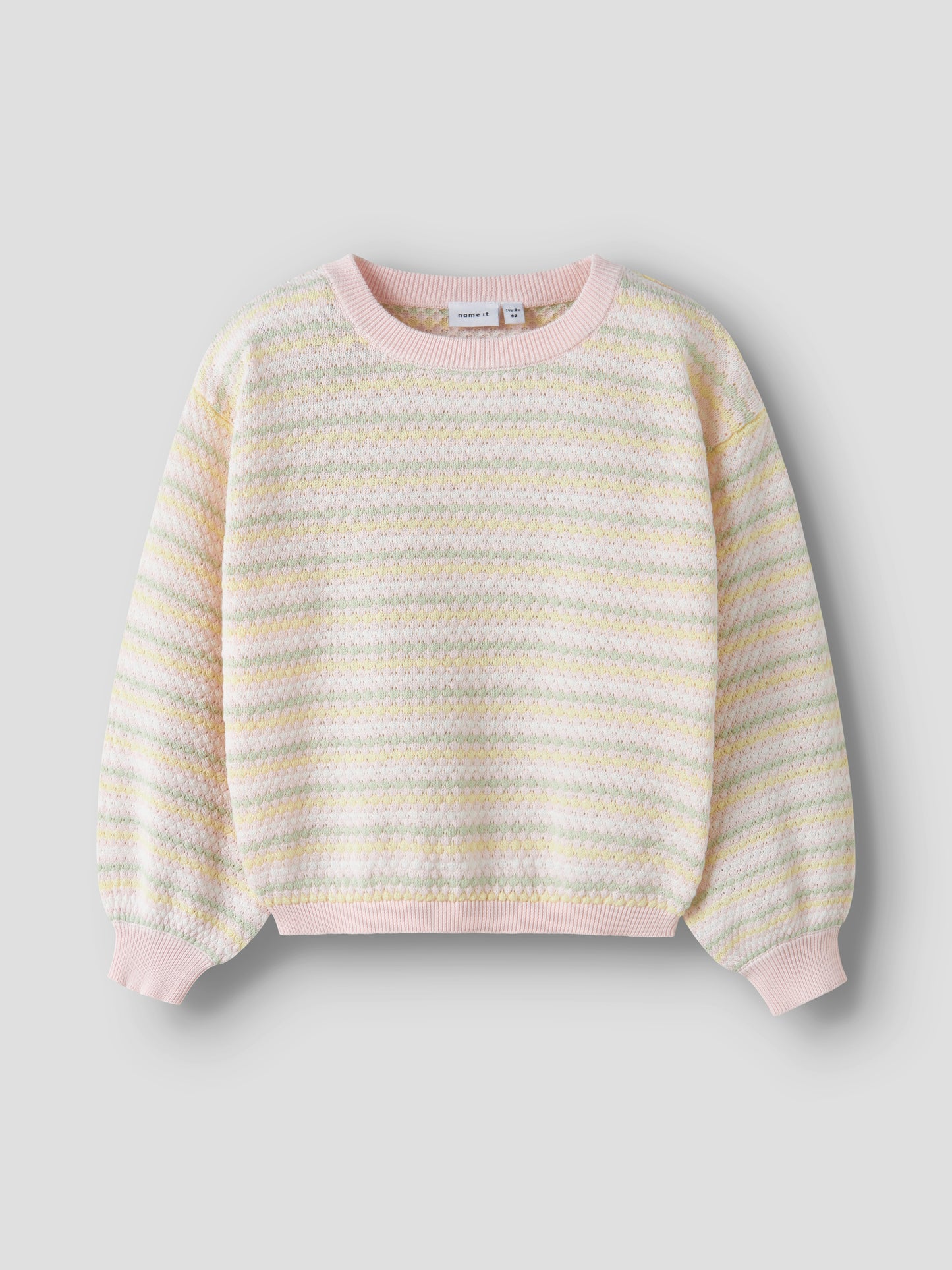 Name it MINI | Fiona strikket bomullsgenser - Pear Sorbet