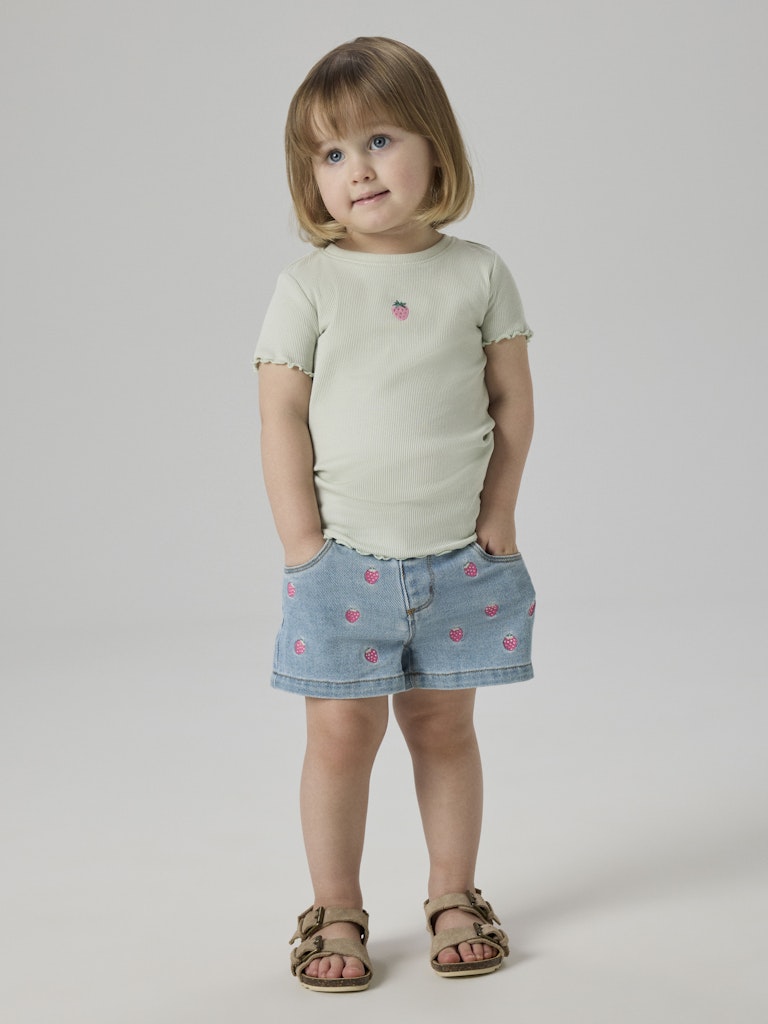 Name it MINI | Vemma t-skjorte - Pale Aqua Strawberries