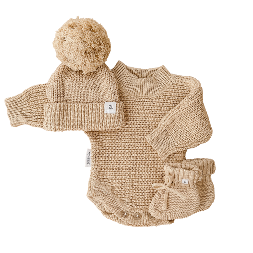 Ziggy Lou | Strikket Tøfler - Wheat