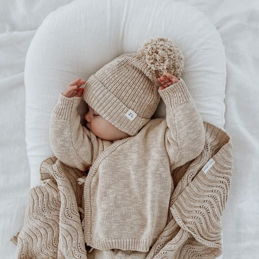 Ziggy Lou | Strikket Omslagsjakke - Wheat