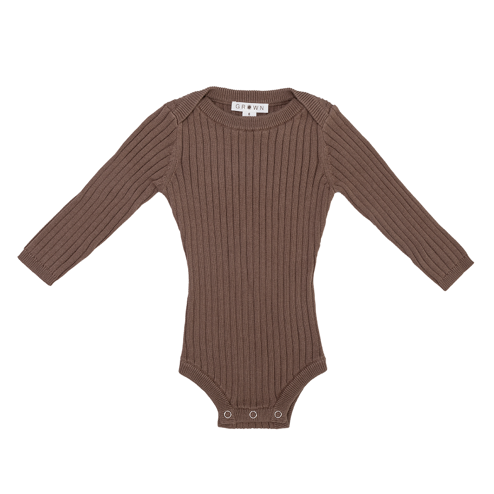 Grown | Ribbed Essential Bodysuit - Mushroom