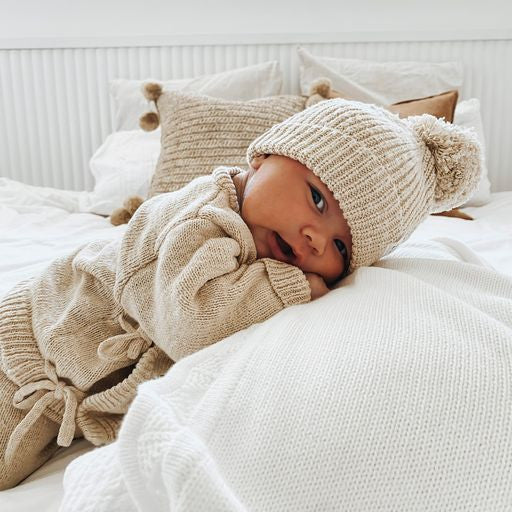 Ziggy Lou | Strikket Omslagsjakke - Wheat