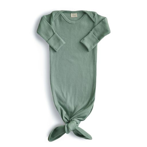 Mushie | Ribbed Knotted Baby Gown - Pysj