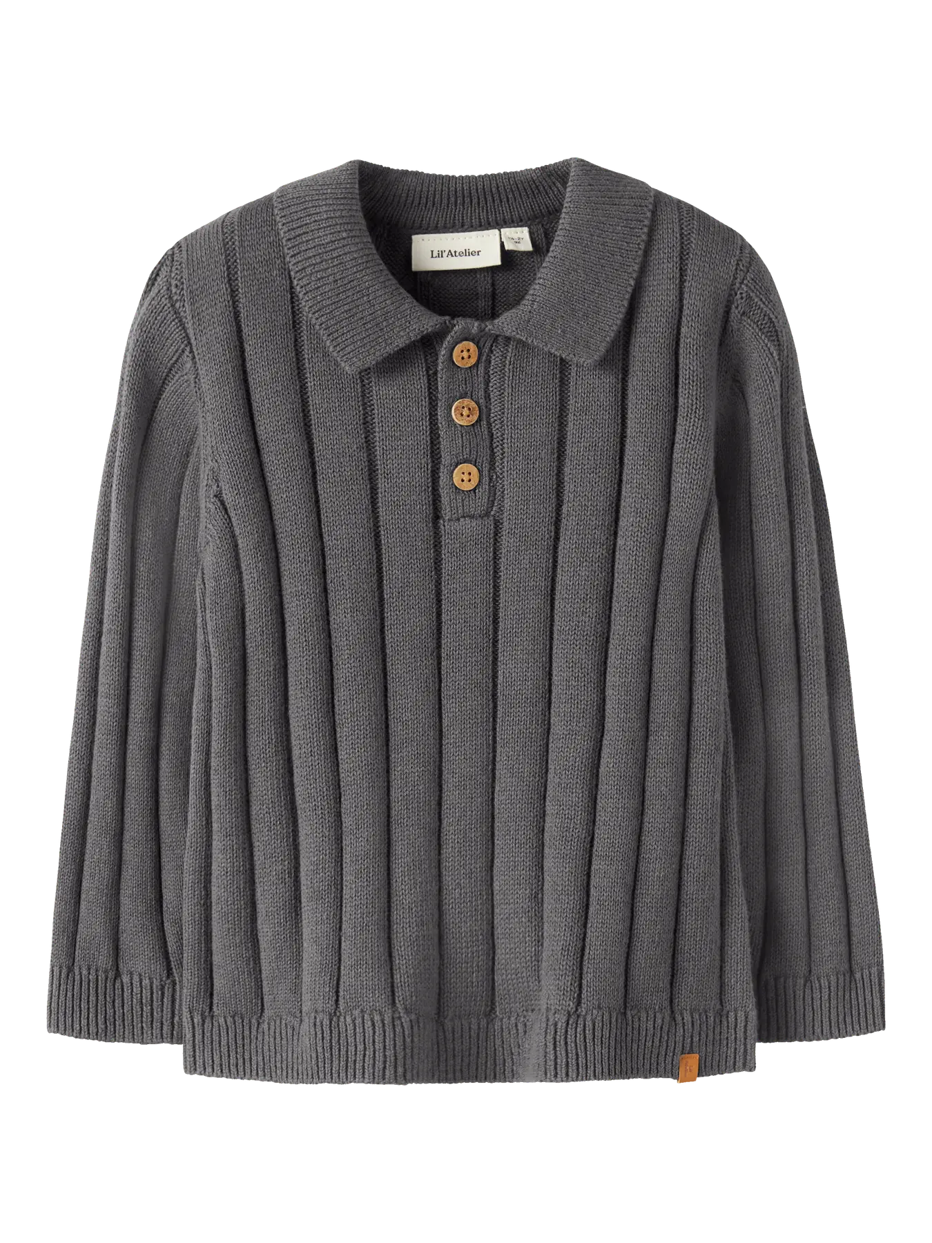Lil Atelier MINI | Lomon Loose knit Polo - Poppy Seed