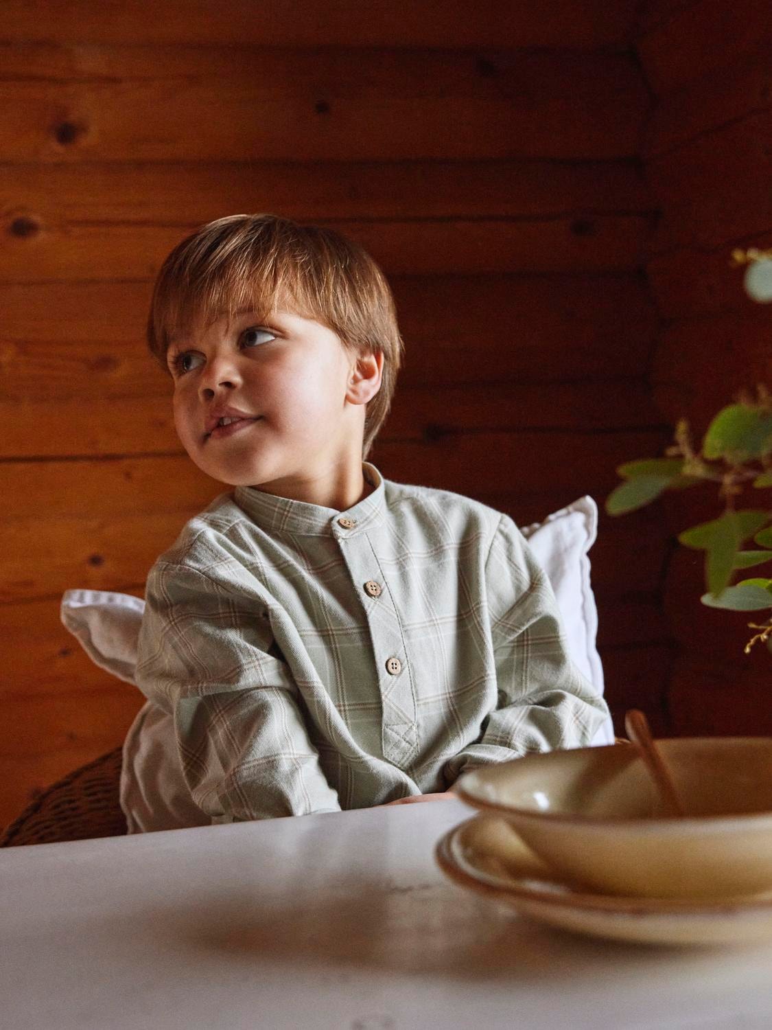 Lil Atelier Mini | Modo flanell Skjorte - Seagrass