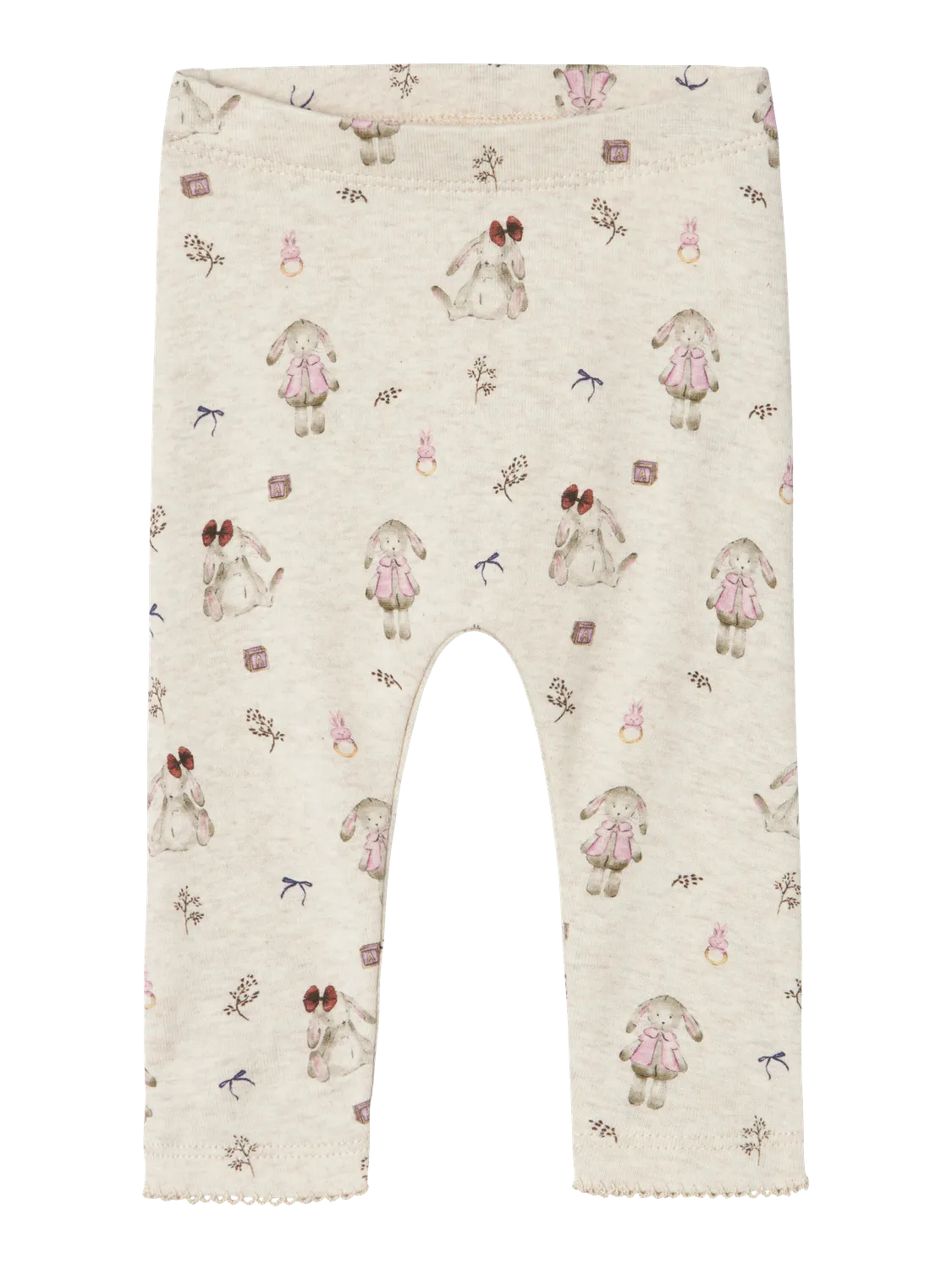 Name it Baby | Stretchy Bomull leggings Kanin - Peyote Melange