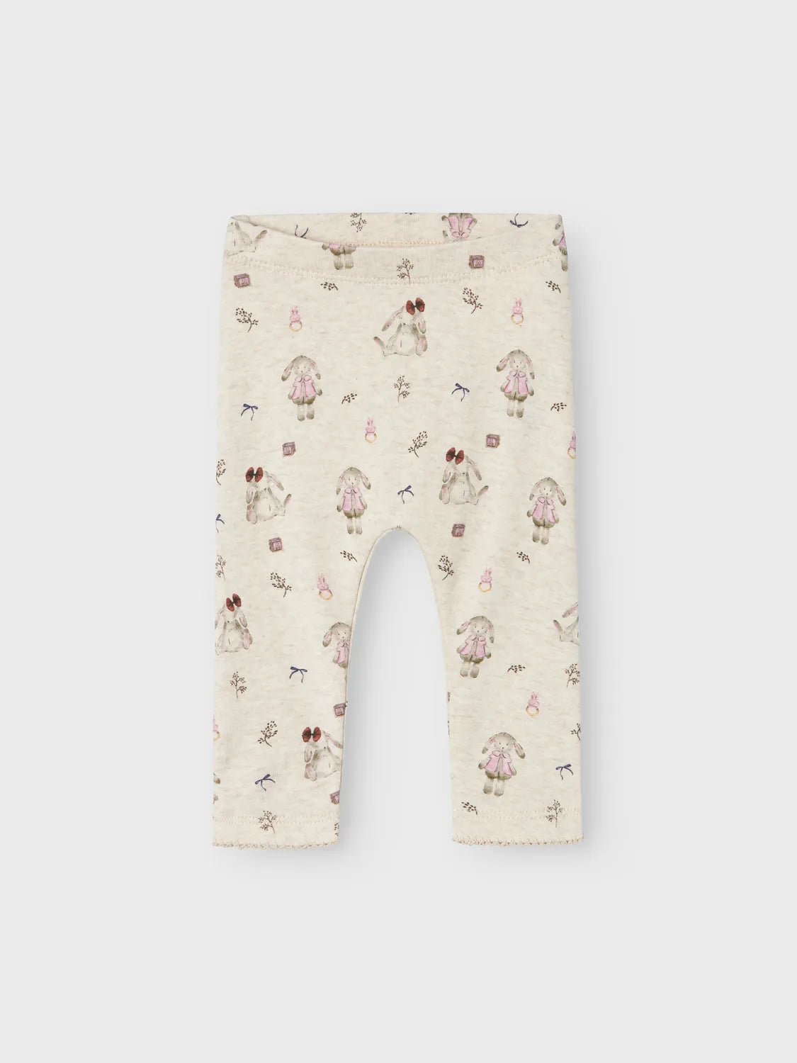 Name it Baby | Stretchy Bomull leggings Kanin - Peyote Melange