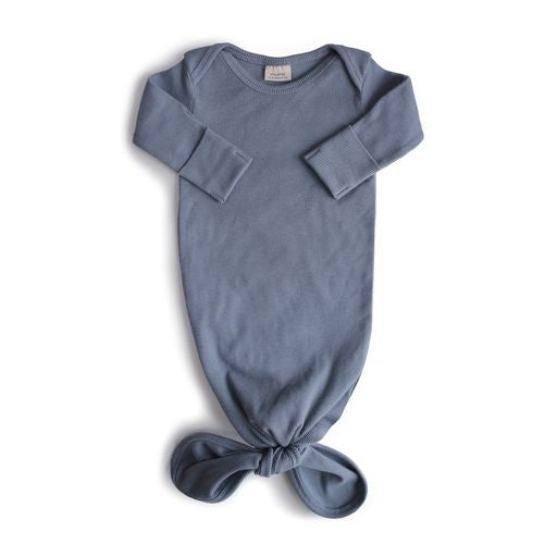 Mushie | Ribbed Knotted Baby Gown - Pysj