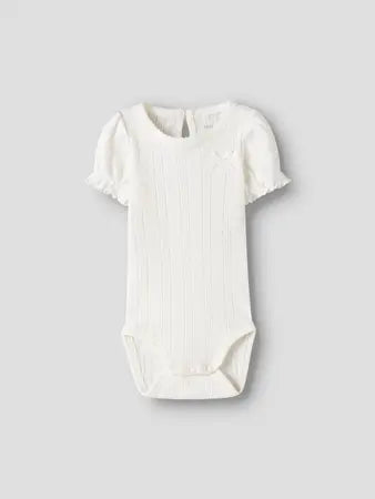 Name It BABY | Happy kortermet pointelle body - Cloud Dancer