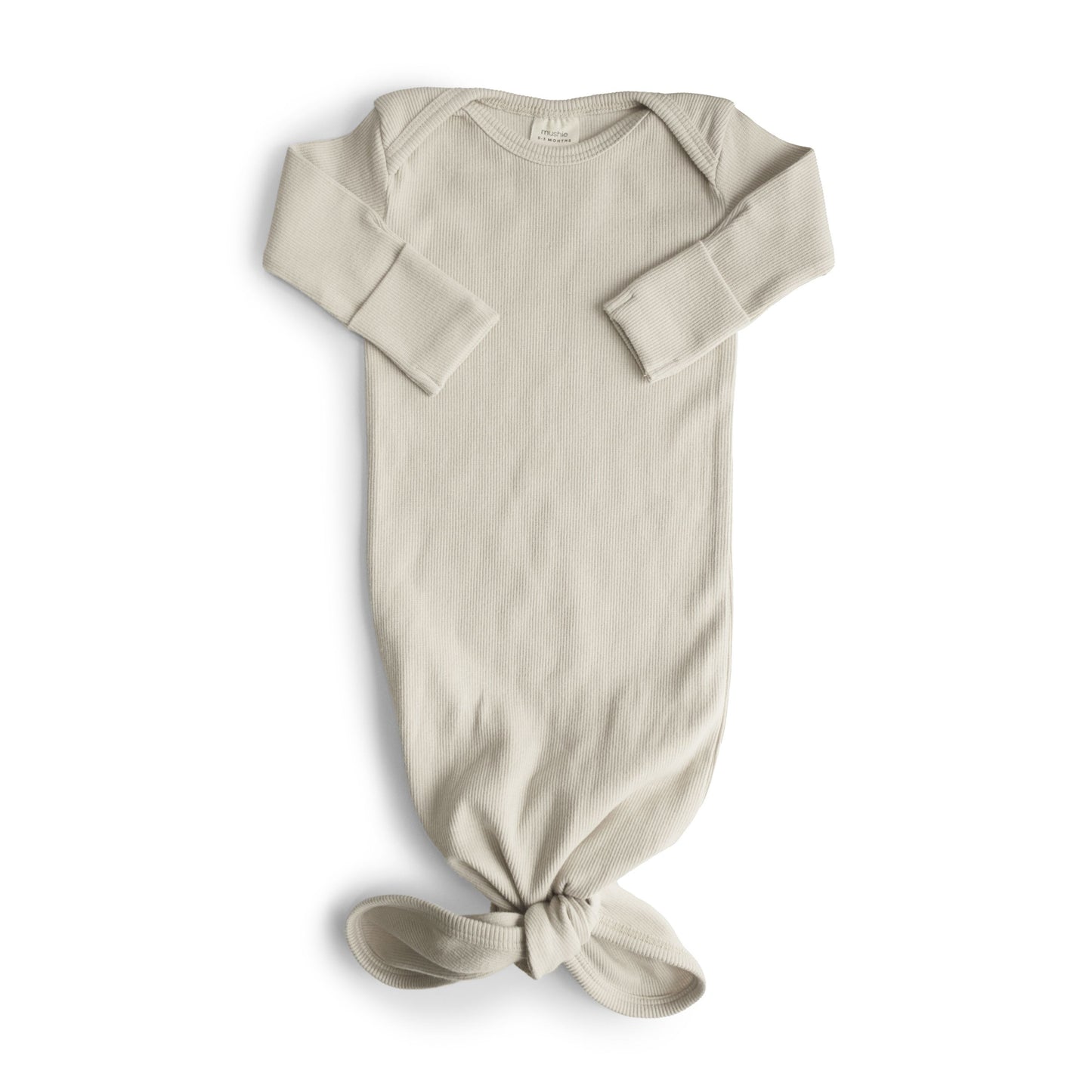 Mushie | Ribbed Knotted Baby Gown - Pysj