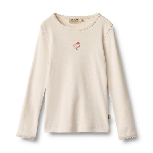 Wheat | Bomullsgenser med print - Eggshell