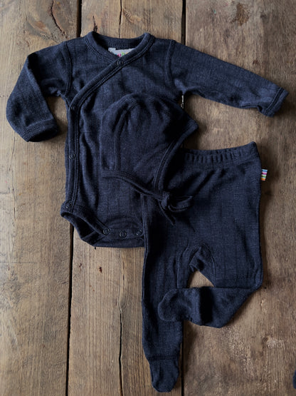 Joha Baby | Omslagsbody i ull/silke - Navy