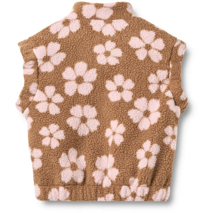 Wheat | Selina Fleecevest - Warm hazel flowers