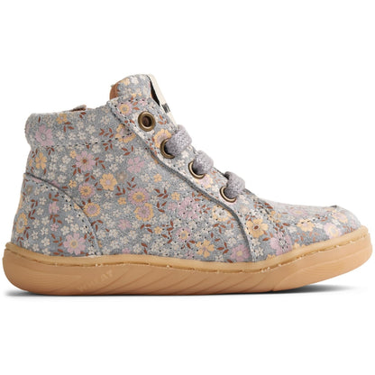 Wheat | Prewalker Barefoot sko - Slightly blue flowers