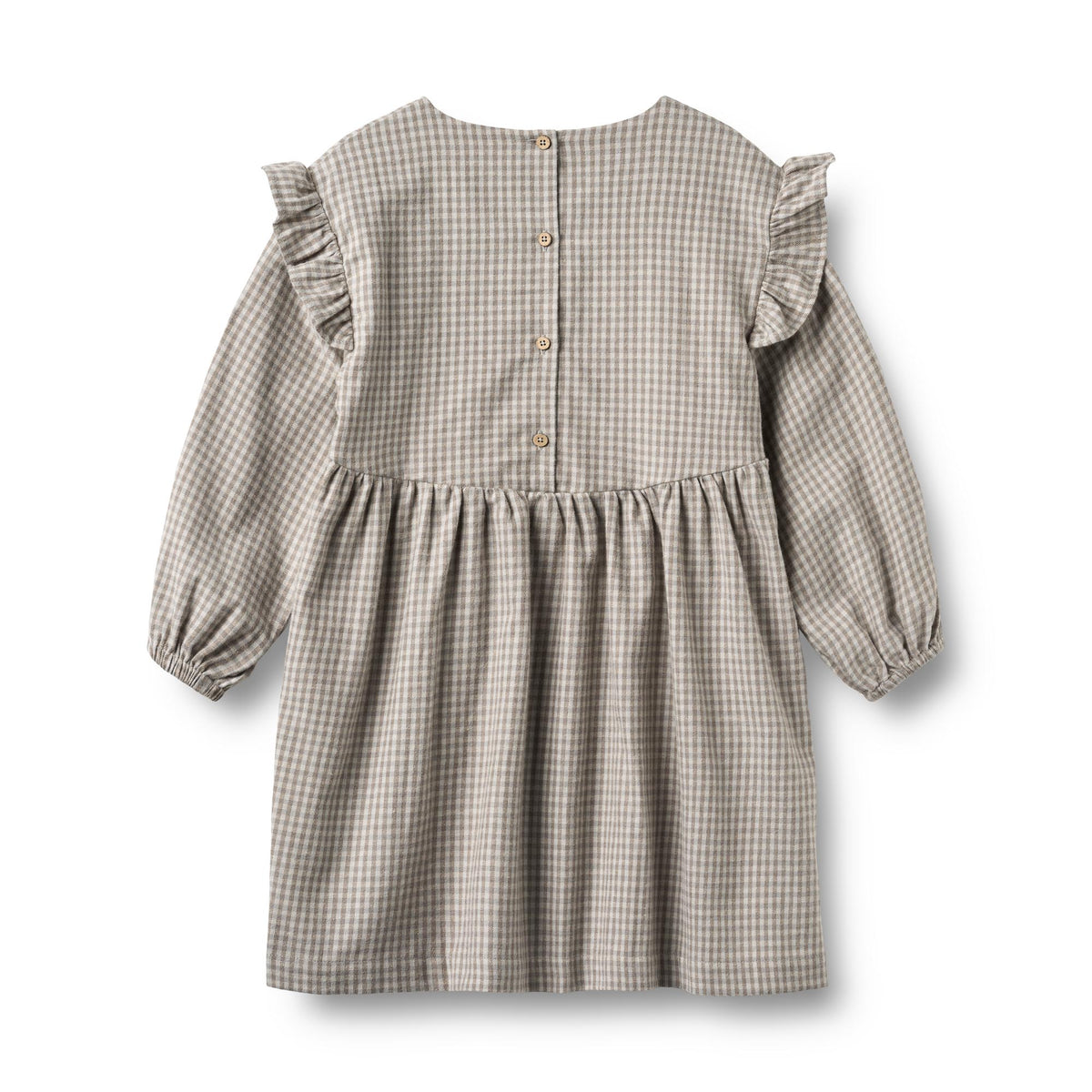 Wheat | Gro bomullskjole - greybrown check