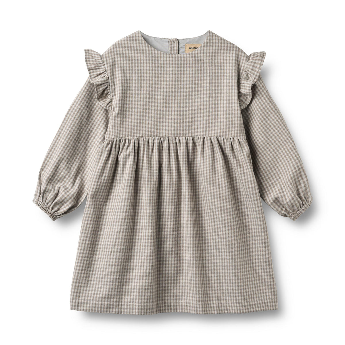 Wheat | Gro bomullskjole - greybrown check