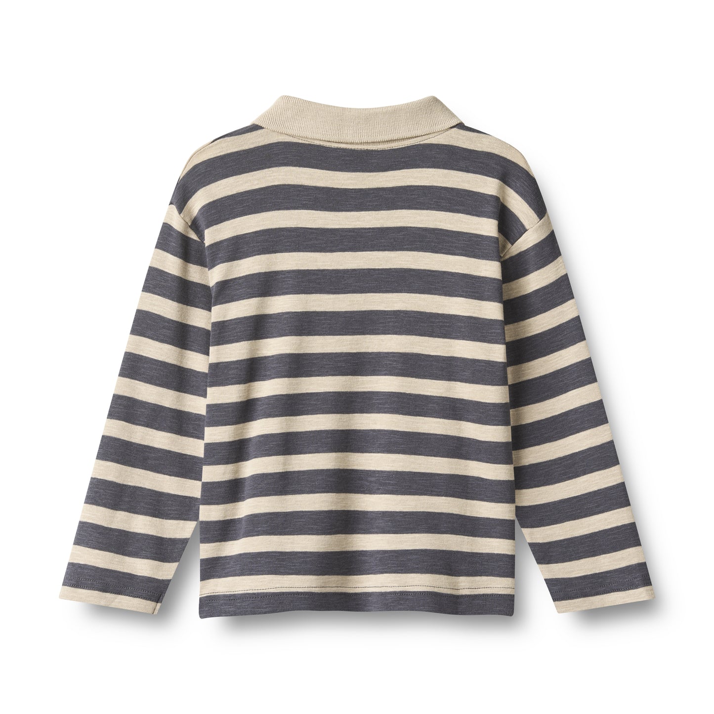 Wheat | Polo Shirt - greyblue stripe