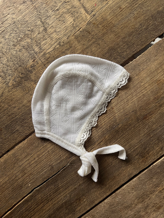 Joha Baby | Hjelmlue i ull/silke Pointelle - Off White