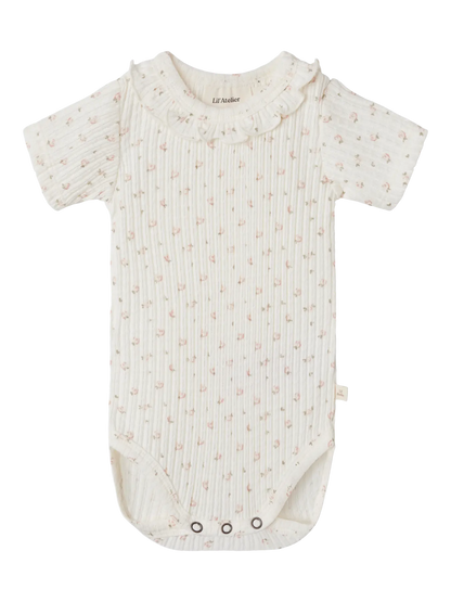Lil Atelier BABY | Hulla Slim pointelle body - Coconut Milk