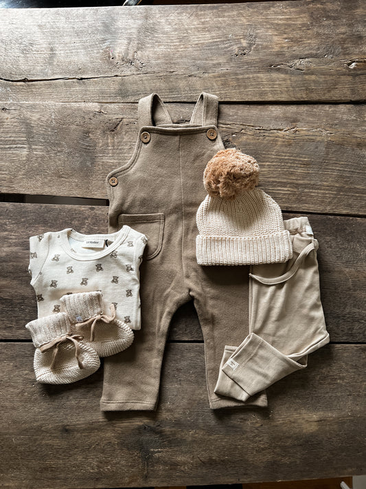 Lil Atelier Baby | Unisex London Loose Overall -  Shitake