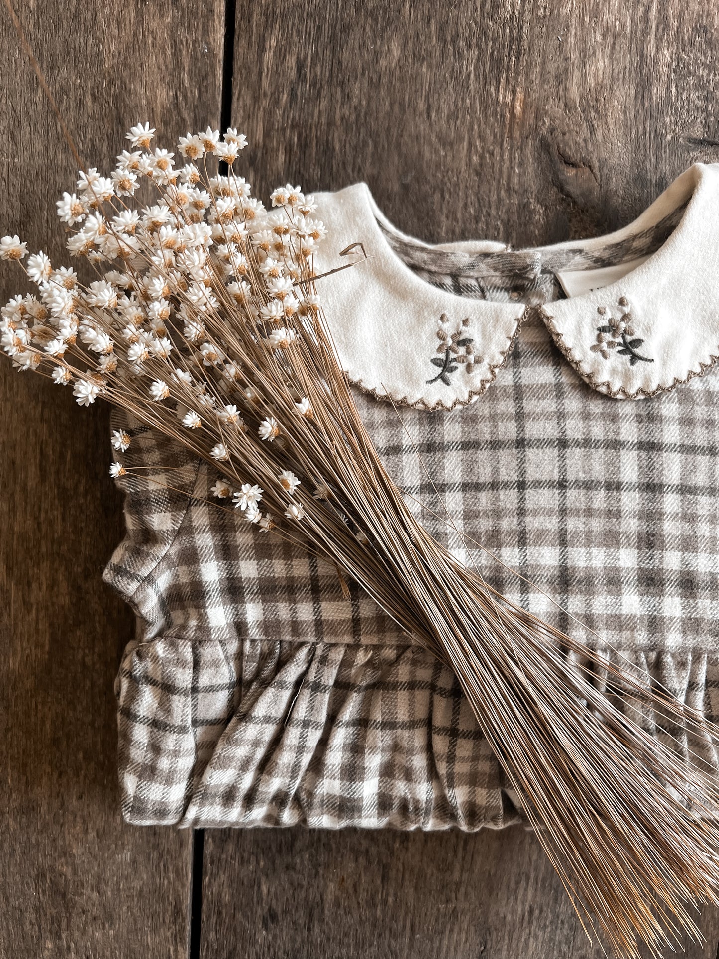 Lil Atelier Baby | Rebel Kjolebody i Flanell - Sepia Tint