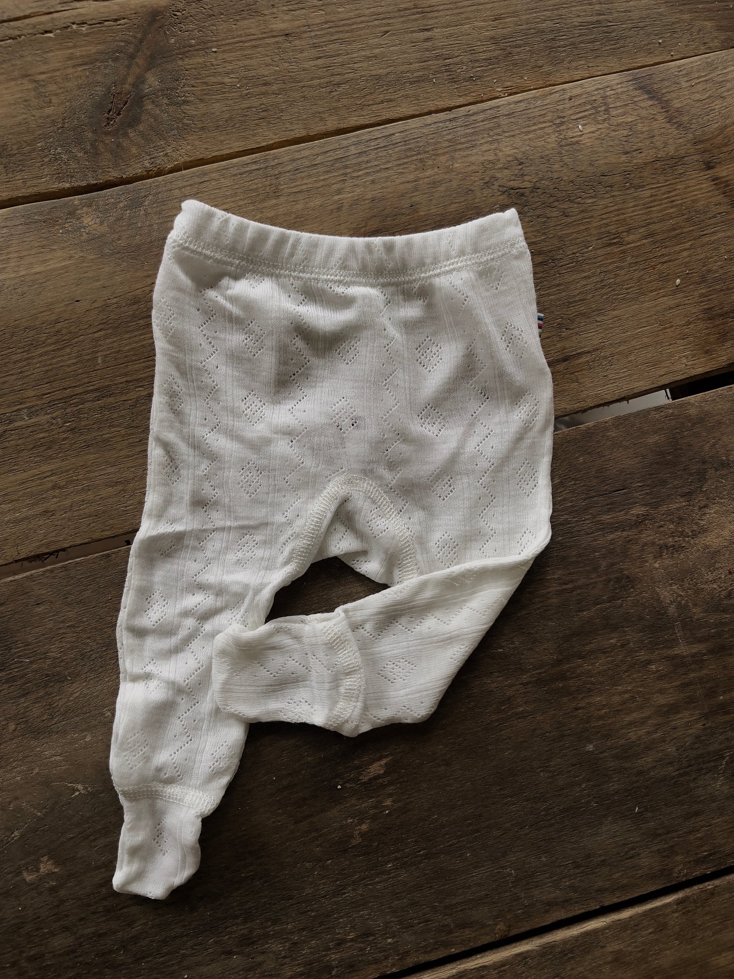 Joha | Leggings m/fot i ull/silke Pointelle - Off White