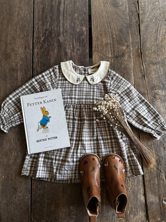 Lil Atelier Mini | Rebel Kjole i Flanell - Sepia Tint