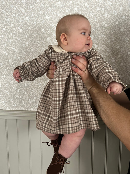Lil Atelier Baby | Rebel Kjolebody i Flanell - Sepia Tint