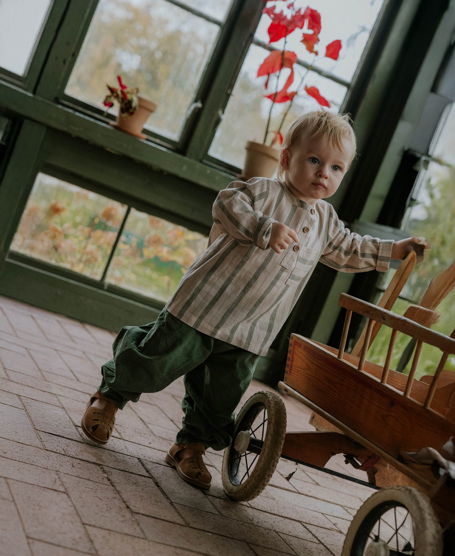 Fliink | Vira Skjorte i Lin- Sandshell/Hedge Green