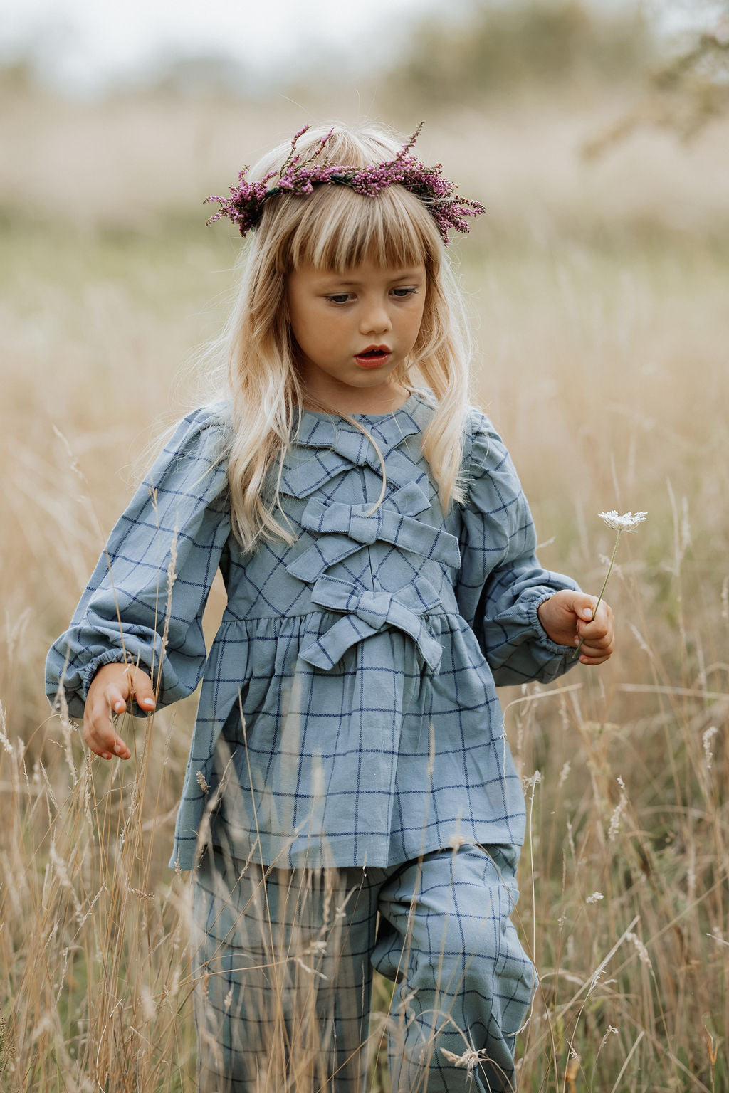 Fliink | Cody Check Blouse - Slate